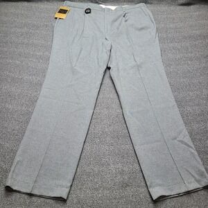 Botany 500 Pants Mens 42x32 Gray Dress Trousers Pleated Front Wool Blend Zip Fly